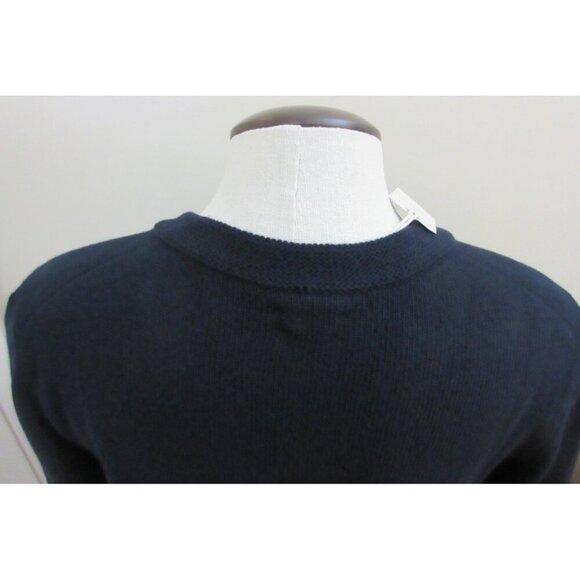 OOBE Brand Men's Heron V Neck Virgin Wool Sweater True Navy Blue Cozy NWT - Picture 4 of 6